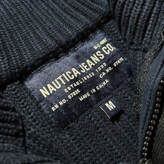 90's～00's NAUTICA JEANS CO. "RIB STITCH" ハーフジップ&ボタン ニット セーター