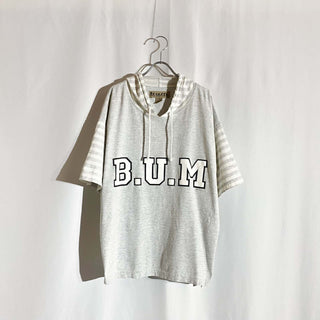 90's b.u.m フーデッド カレッジ Tシャツ