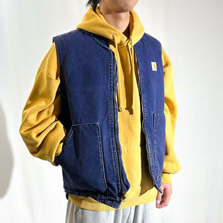 80's "made in USA" Carhartt ネイビー ダック ワーク ベスト