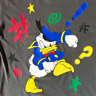 90's "made in USA" Disney ドナルドダック フェード キャラクター Tシャツ