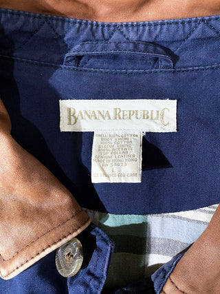 90's BANANA REPUBLIC レザー切替  ハンティングジャケット