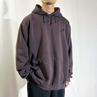 00's Carhartt フェード ワンポイント スウェット パーカ