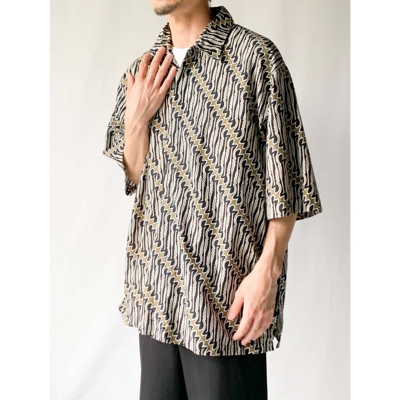 極細繊維クロス インドネシア バティックシャツ L