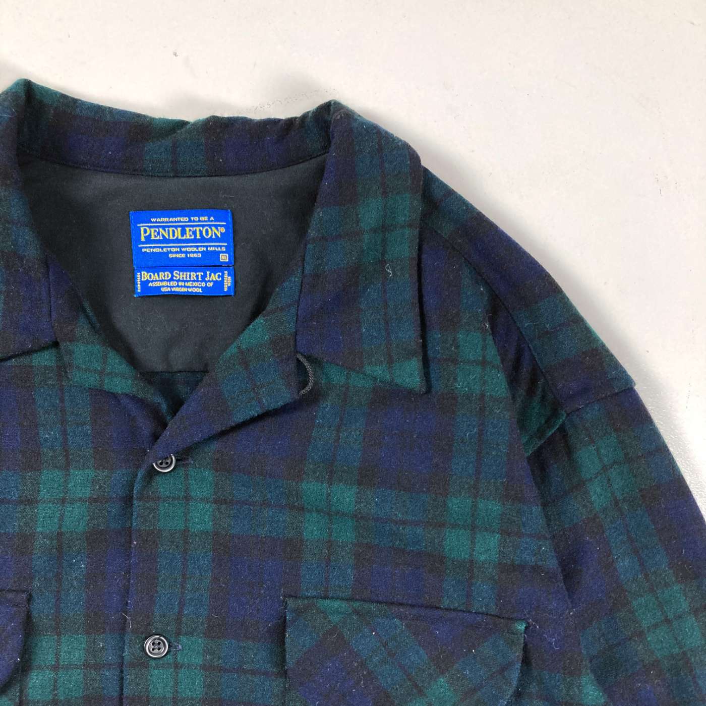 PENDLETON ブラックウォッチ オープンカラー ウールシャツ