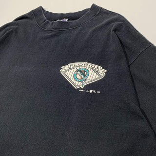 "made in USA" 90's MLB Florida Marlins プリント Tシャツ