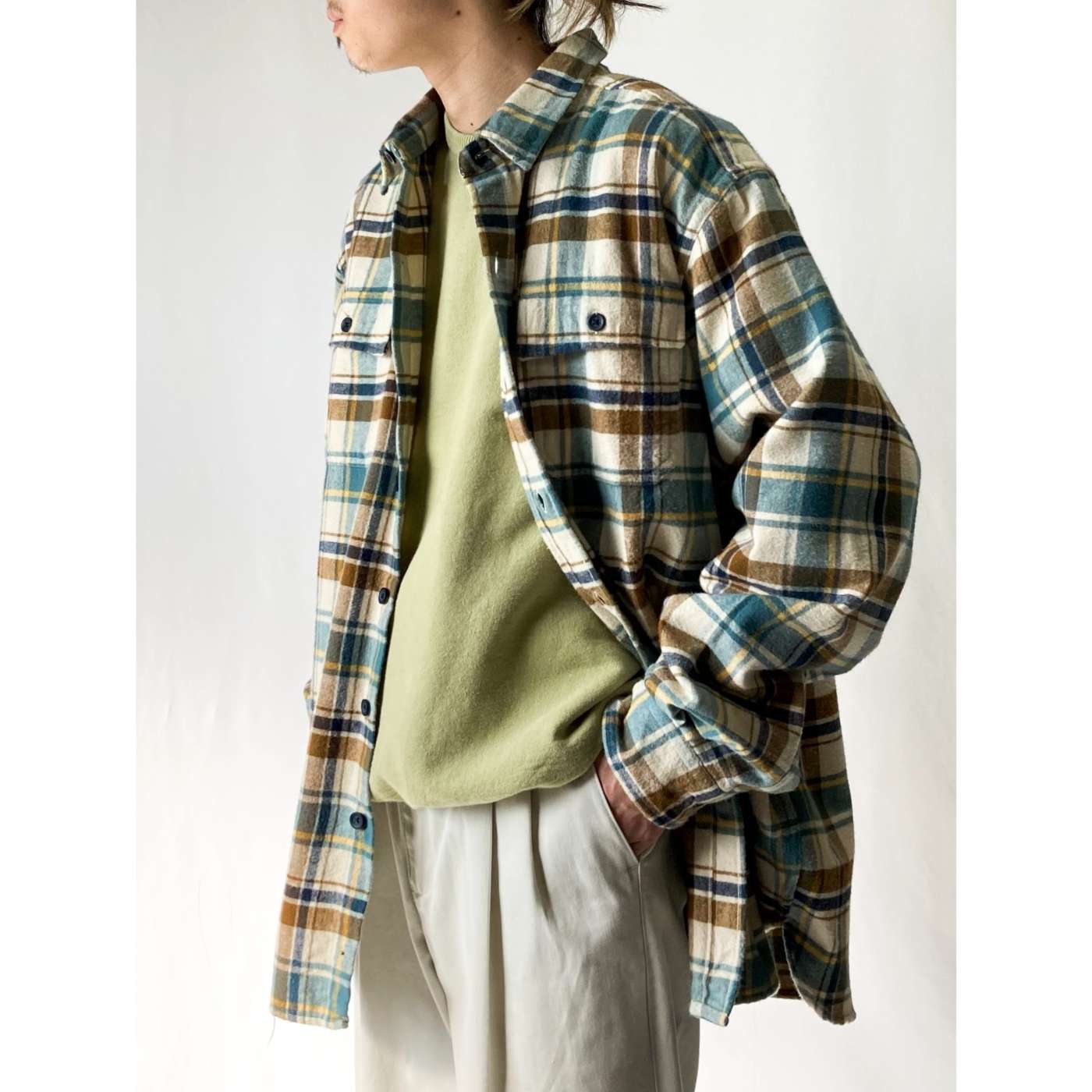 L.L.Bean チェックシャツ - Tシャツ