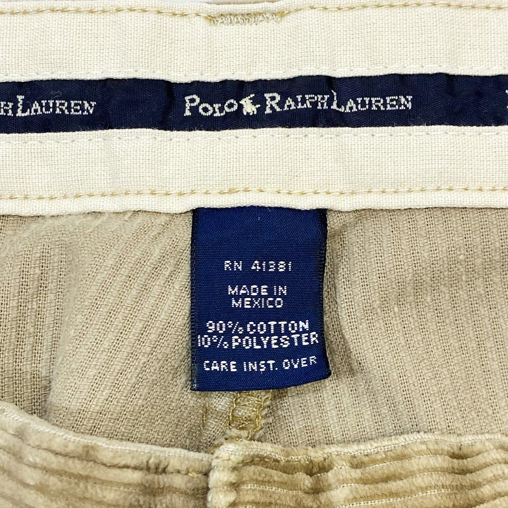 古着–Ralph Lauren 2タック 太畝 コーデュロイ パンツ (ベージュ