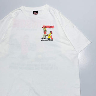 "made in USA" 90's "JOHNSON FIRE HOSES" 両面プリント Tシャツ