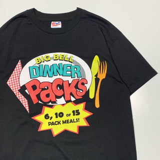 90's Hanes "BIG BELL DINNER PACKS" 両面プリント Tシャツ