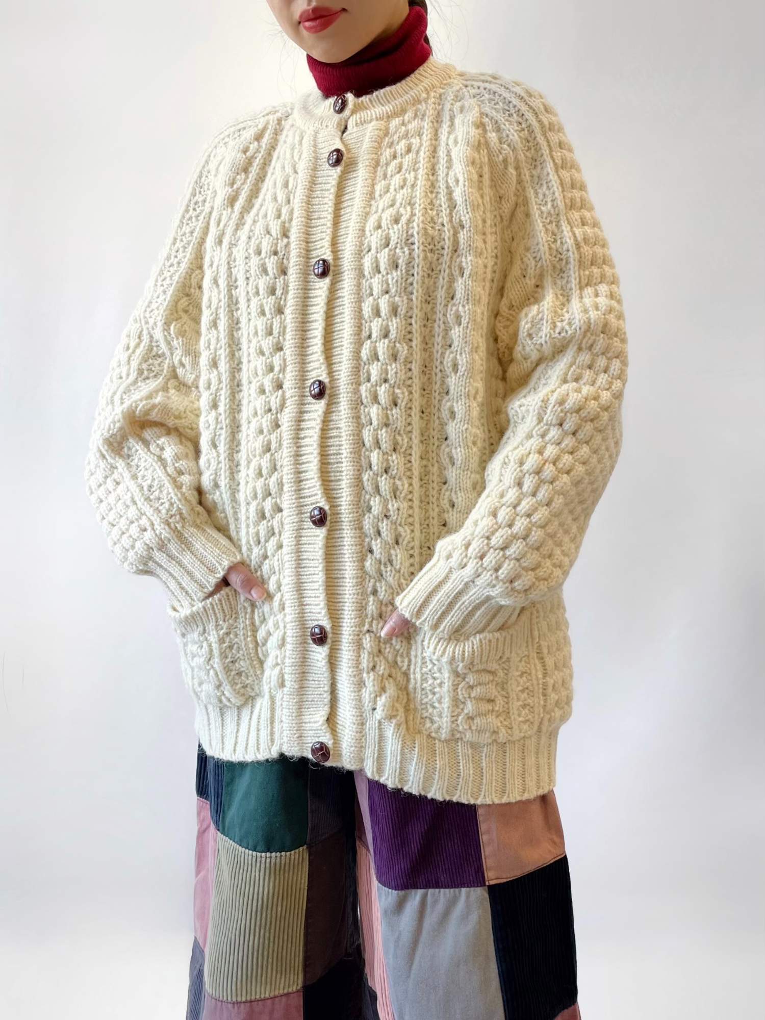 todayful  alan knit cardigan アランニットカーデ